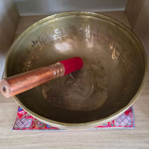 Medicijnklankschaal met klopper vierkant